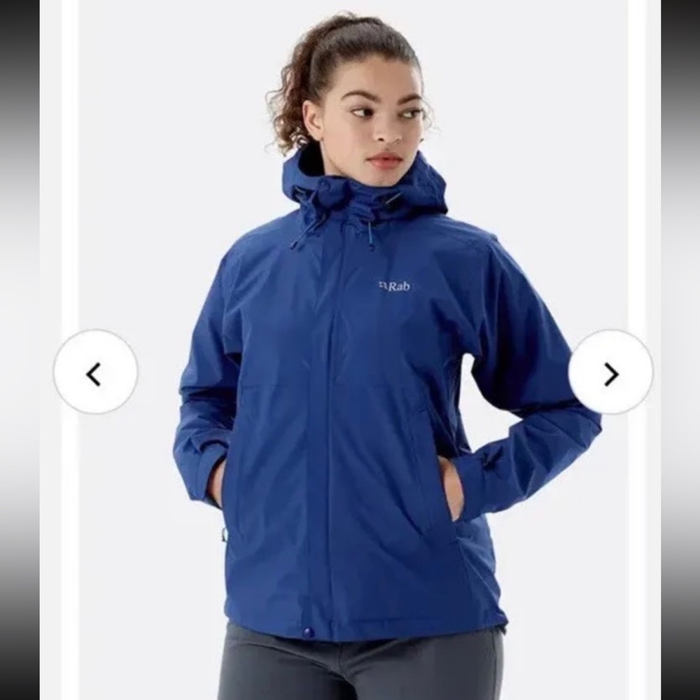 Rab Women's Downpour Eco Waterproof Jacket, Small, Nightfall Blue